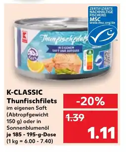 Kaufland K-CLASSIC Thunfischfilets tilbud