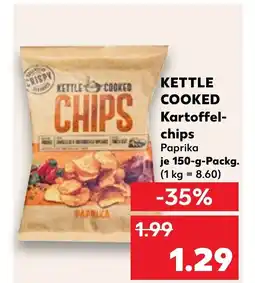Kaufland KETTLE COOKED Kartoffel- chips tilbud