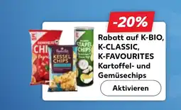 Kaufland Rabatt auf k-bio, k-classic, k-favourites kartoffel- und gemüsechips tilbud