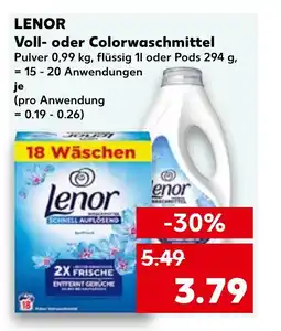 Kaufland LENOR Voll- oder colorwaschmittel tilbud