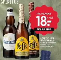 MENY LEFFE ELLER HOEGAARDEN tilbud