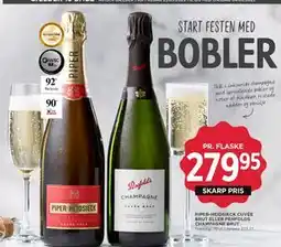 MENY PIPER-HEIDSIECK CUVÉE BRUT ELLER PENFOLDS CHAMPAGNE BRUT tilbud