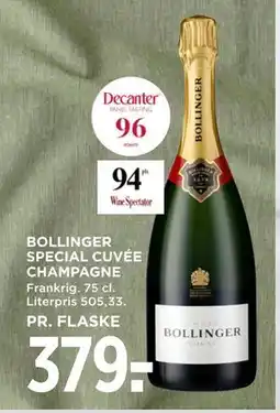 MENY BOLLINGER SPECIAL CUVÉE CHAMPAGNE tilbud