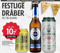 MENY WARSTEINER FRESH, CLAUSTHALER ELLER ESTRELLA DAMM LEMON ALKOHOLFRI tilbud