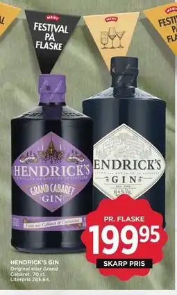 MENY HENDRICK’S GIN tilbud