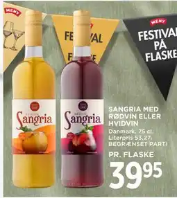 MENY SANGRIA MED RØDVIN ELLER HVIDVIN tilbud