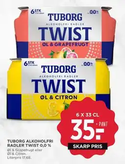 MENY TUBORG ALKOHOLFRI RADLER TWIST 0,0 % tilbud
