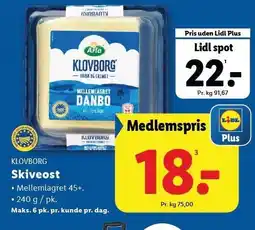 Lidl Skiveost tilbud