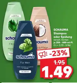 Kaufland SCHAUMA Shampoo oder spülung tilbud