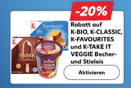 Kaufland Rabatt auf k-favourites und k-take it veggie becher- und stieleis tilbud