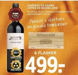 MENY CHÂTEAU DE BARBE CÔTES DE BOURG 2019 - 6 FLASKER tilbud