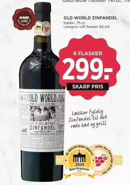 MENY OLD WORLD ZINFANDEL - 6 FLASKER tilbud