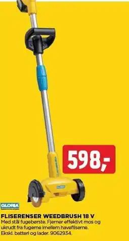 jem & fix FLISERENSER WEEDBRUSH 18 V tilbud