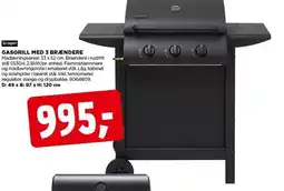 jem & fix GASGRILL MED 3 BRÆNDERE tilbud