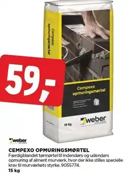 jem & fix CEMPEXO OPMURINGSMØRTEL tilbud