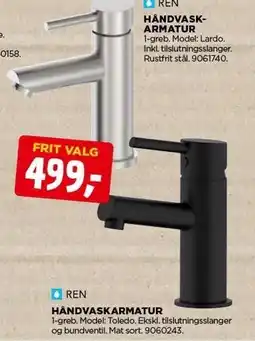 jem & fix HÅNDVASKARMATUR tilbud