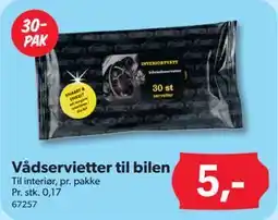 Vådservietter til bilen