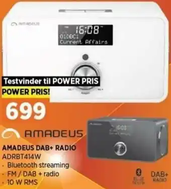 Power AMADEUS DAB+Radio ADRBT414W tilbud