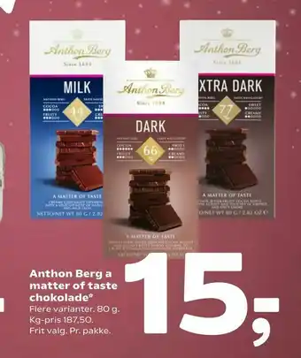 Coop 365 Anthon Berg a matter of taste chokolade tilbud