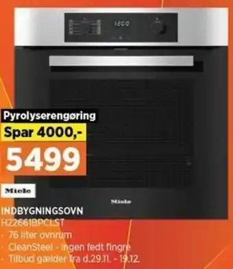 Power Indbygningsovn H22661BPCLST tilbud