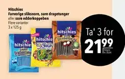 Citti Hitschies Farverige sliksnore, sure dragetunger eller sure edderkoppeben tilbud