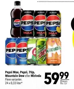 Citti Pepsi Max, Pepsi, 7Up, Mountain Dew eller Mirinda tilbud