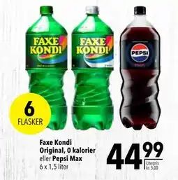 Citti Faxe Kondi Original, 0 kalorier eller Pepsi Max tilbud