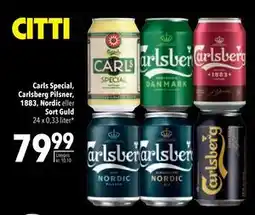 Citti Carls Special, Carlsberg Pilsner, 1883, Nordic eller Sort Guld tilbud