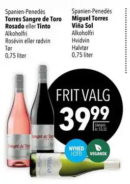 Citti Torres Sangre de Toro Rosado eller Tinto tilbud
