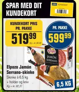 Otto Duborg Elpozo Jamón Serrano-skinke tilbud
