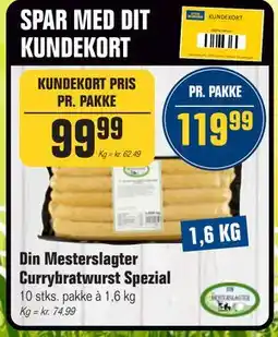 Otto Duborg Din Mesterslagter Currybratwurst Spezial tilbud