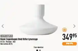 Imerco MEDLEMSTILBUD Royal Copenhagen Hvid Riflet Lysestage tilbud