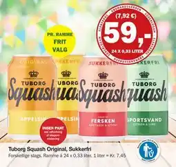 Købmandsgården Tuborg Squash Original, Sukkerfri tilbud