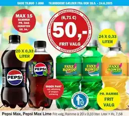 Købmandsgården Pepsi Max, Pepsi Max Lime tilbud