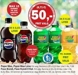 Købmandsgården Faxe Kondi, Faxe Kondi 0 Kal tilbud