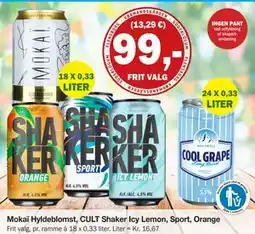 Købmandsgården Mokaï Hyldeblomst, CULT Shaker Icy Lemon, Sport, Orange tilbud