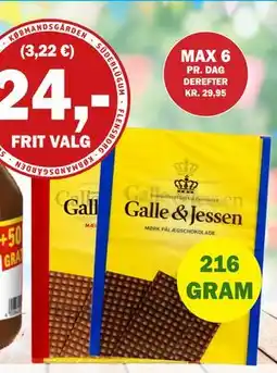 Købmandsgården Galle & Jessen pålægchokolade tilbud