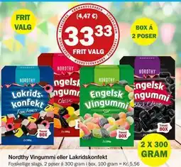 Købmandsgården Nordthy Vingummi eller Lakridskonfekt tilbud