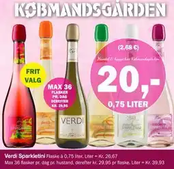 Købmandsgården Verdi Sparkletini tilbud