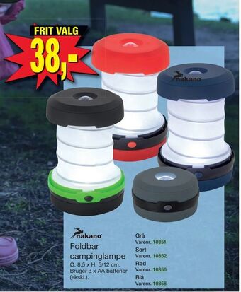 Foldbar campinglampe