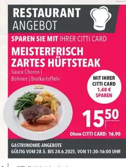 Citti MEISTERFRISCH ZARTES HÜFTSTEAK tilbud