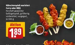 REWE DE Hähnchenspieẞ mariniert Curry oder BBQ tilbud