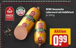 REWE DE REWE Hausmarke Leberwurst mit Kalbfleisch je tilbud