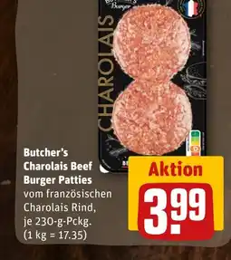 REWE DE Butcher's Charolais Beef Burger Patties tilbud