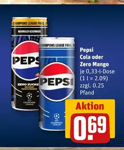 REWE DE Pepsi Cola oder Zero Mango tilbud