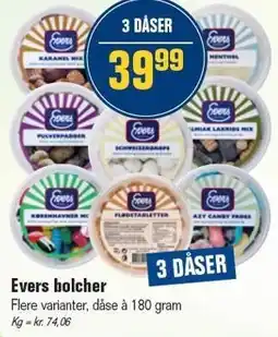 Otto Duborg Evers bolcher - 3 DÅSER tilbud