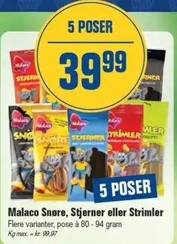 Otto Duborg Malaco Snøre, Stjerner eller Strimler - 5 POSER tilbud