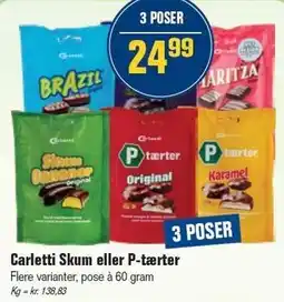 Otto Duborg Carletti Skum eller P-tærter - 3 POSER tilbud