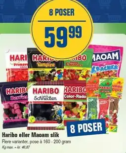 Otto Duborg Haribo eller Maoam slik - 8 POSER tilbud