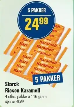 Otto Duborg Storck Riesen Karamell - 5 PAKKER tilbud